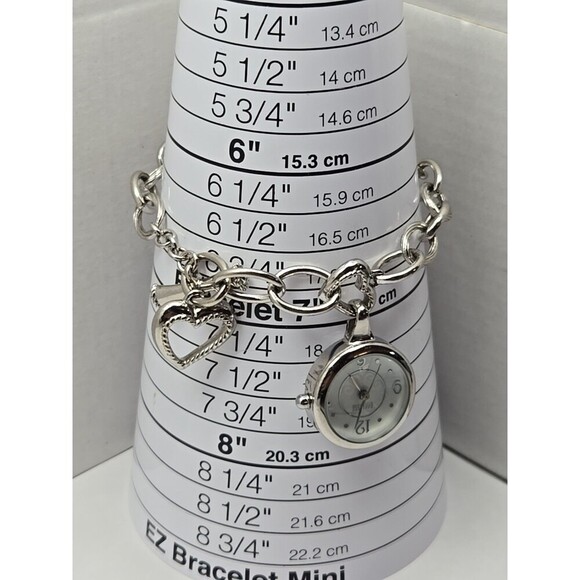 Ecclissi Sterling Silver .925 Heart Bracelet Watch Live Laugh Love New Battery - Picture 11 of 11